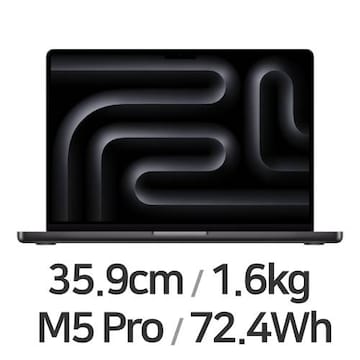 APPLE 맥북프로14 M5프로 15코어 CPU, 16코어 GPU 블랙 (램24GB, SSD 1TB)