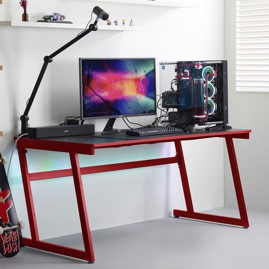 제닉스 아레나-X 제로 레드에디션 게이밍 책상 (1600x800)