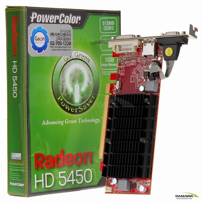 PowerColor �󵥿� HD 5450 Ultra���� HDMI D3 512MB