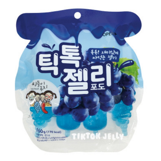 건영제과 틱톡 젤리 포도 4개입 160g
