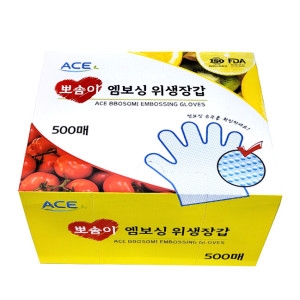 동남물산 에이스 뽀솜이 엠보싱 위생장갑 500매 (1개(500매))_이미지