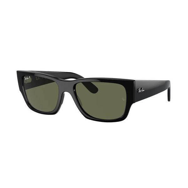Ray-Ban 카를로스 편광 그린 직사각형 남녀공용 선글라스 7610262