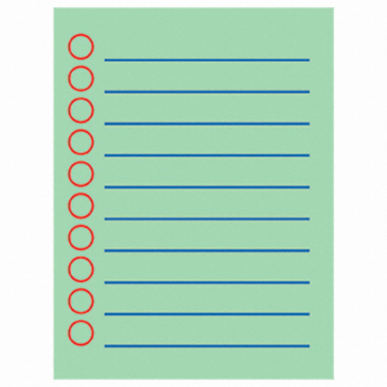 모노라이크 메모지 볼드라인 컬러 (Green)
