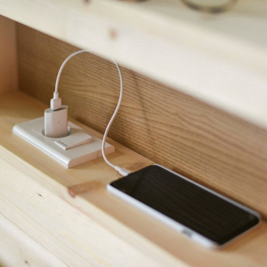 아씨방 원목마루 평상형 LED침대 SS (매트별도)_이미지