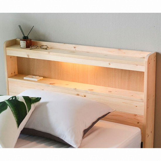 아씨방 원목마루 평상형 LED침대 SS (매트별도)_이미지