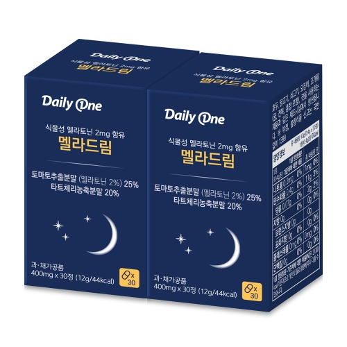 데일리원 식물성 멜라토닌 2mg 함유 멜라드림 30정 (2개)_이미지