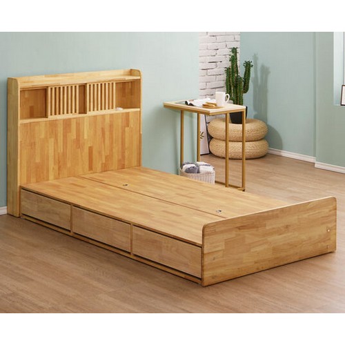 라자가구 위드 팀버 원목 LED침대 SS (라텍스탑독립)_이미지