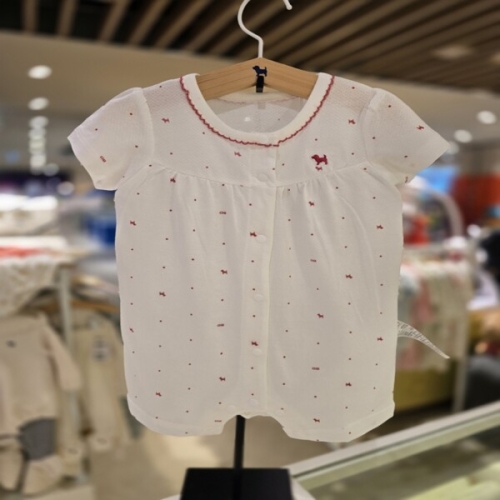 블루독베이비 레드 BI뱀부메쉬반팔우주복 4637004102 신생아 출산 백일 조카 여름 선물 유아 아가