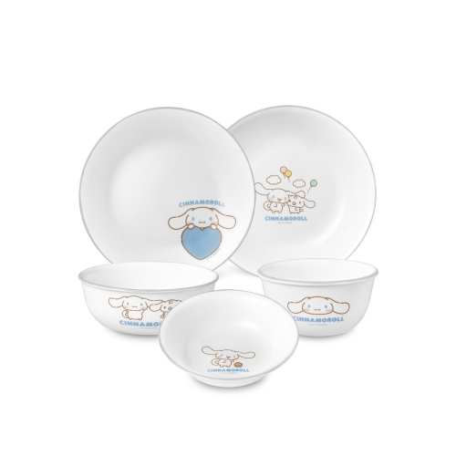 코렐 시나모롤 1인 한국형 원형 찬기 홈세트 5P