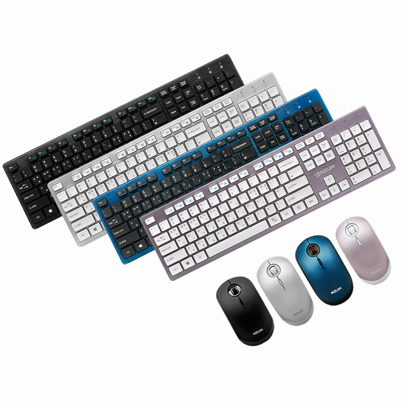 RIZUM M10 무선 키보드 무소음 마우스 세트 (실버)_이미지