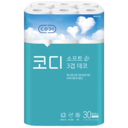 코디 소프트 3겹 데코 30m (30롤) (1팩)_이미지