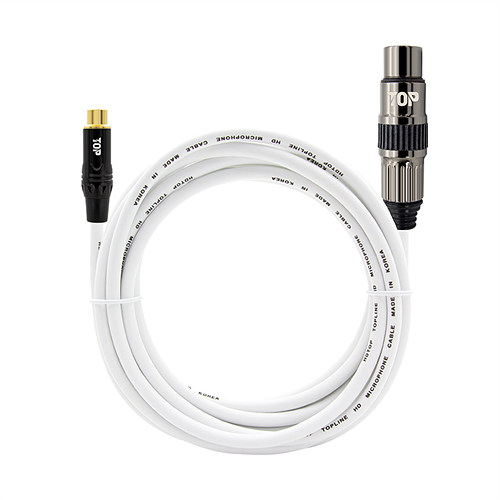 탑라인에이치디 HDTOP RCA to XLR FF 화이트 케이블 (10m, HT-TP1074)