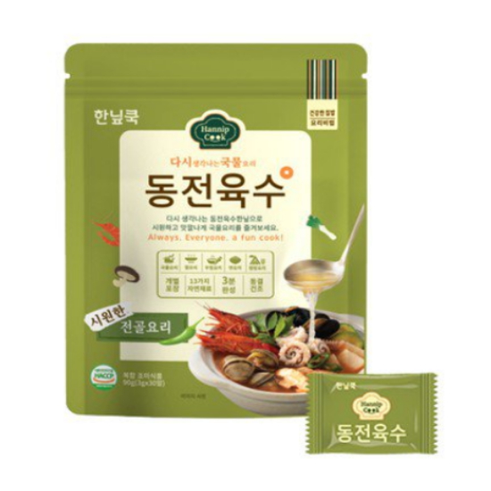  한닢쿡 시원한맛 동전육수 20알 80g (1개)