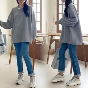 위쉬몰 IL 라벨브이박스긴팔티 K460H511 빅사이즈 42523041