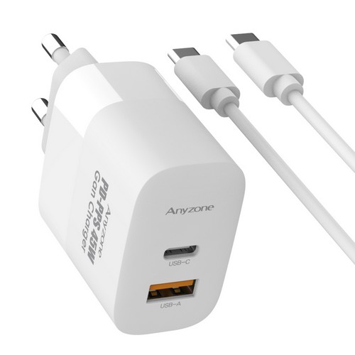 상도아이앤티 ANYZONE PD PPS 45W 2포트 GaN 충전기 AZQ-PD45WDCC [케이블포함]
