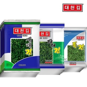 대천김 조미김 전장김 재래김 10봉 + 파래김 10봉 + 돌김 10봉 혼합 30봉 1박스 /구운김
