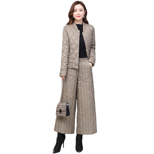 여성 퀼팅패딩상하세트 겨울여성정장 바지정장투피스 겨울하객룩