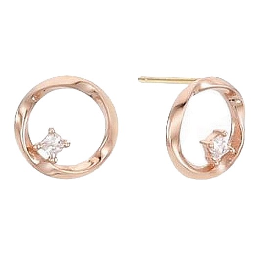 이랜드 로이드 미니멀 웨이브 링 귀걸이 LPTH1003T