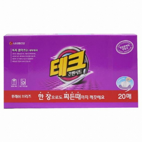 테크 간편시트 후레쉬브리즈 20매 (3개)_이미지