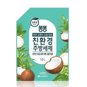 퐁퐁 친환경 주방세제 코코넛 리필 1.2L (2개)_이미지