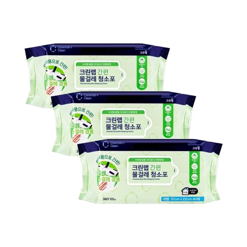 크린랩 간편 물걸레 청소포 대형 40매 [3개]
