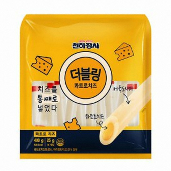 진주햄 천하장사 더블링 콰트로치즈 16개입 400g (1개)_이미지