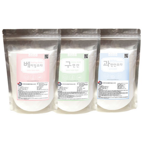 알뜰살림 3종세트 (베이킹소다 5kg + 구연산 5kg + 과탄산소다 5kg)이미지입니다. 누르면 해당 게시물로 새창이동합니다.