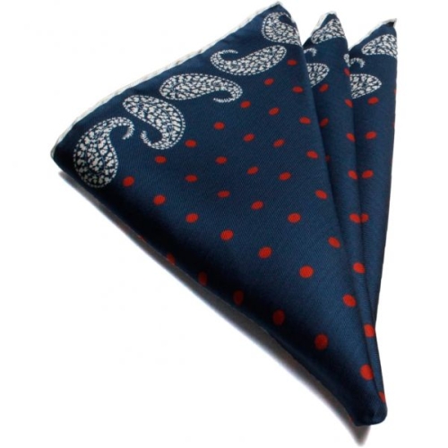 바시 80711 포켓 스퀘어 딜러 네이비 도트 패턴 2868862