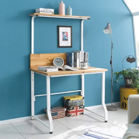 아름이와다움이 나르샤 소나무원목 스틸 선반책상 (900x620)