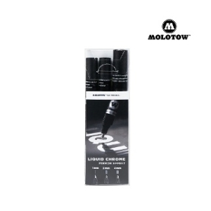 모로토우 크롬 펌프 마카 3종 세트 1mm 2mm 4mm