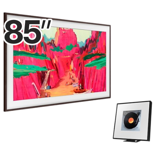삼성전자 더 프레임 프로 KQ85LSF03WFXKR + 뮤직 프레임 HW-LS60D (플랫 브라운+스피커)_이미지