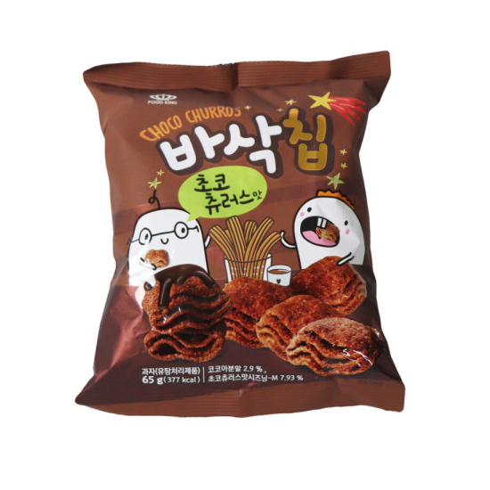 푸드킹 바삭칩 초코츄러스맛 65g (16개)_이미지