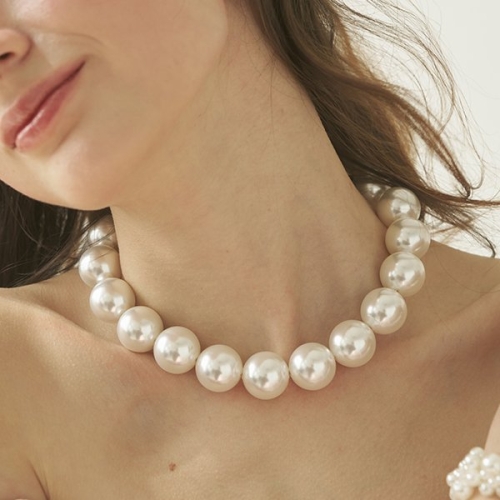 JP클라리쎄 아크릴 펄 목걸이 JB-26-001N_이미지