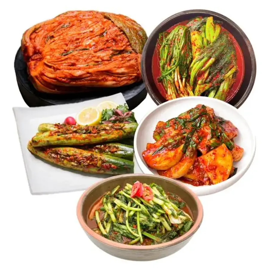 도미솔식품 왕비 포기김치 5kg + 열무김치 2kg + 오이통김치 2kg + 쪽파갓김치 2kg + 석박지 2kg (1개)