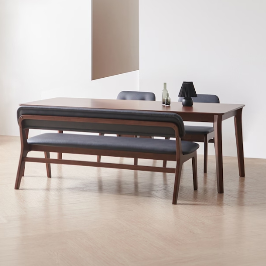라로퍼니처 롤랑 고무나무 원목 낮은 식탁 1900 (의자2개+벤치1개)_이미지