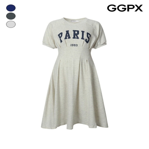 GGPX 여성 허리 다트 프린팅 플레어 반팔 원피스 GQ3OP001F이미지입니다. 누르면 해당 게시물로 새창이동합니다.