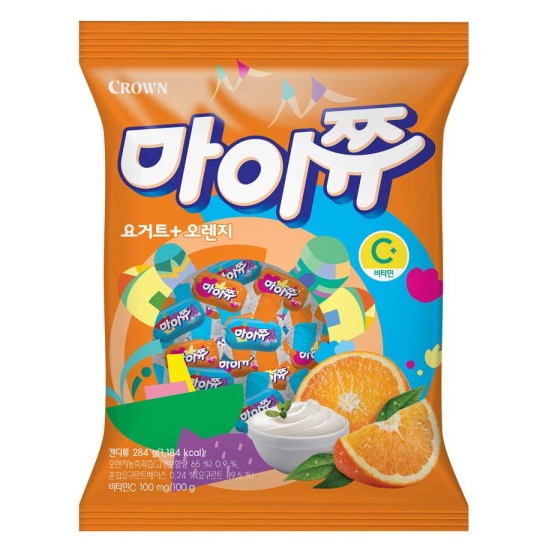 크라운제과 마이쮸 요거트맛+오렌지맛 284g이미지입니다. 누르면 해당 게시물로 새창이동합니다.