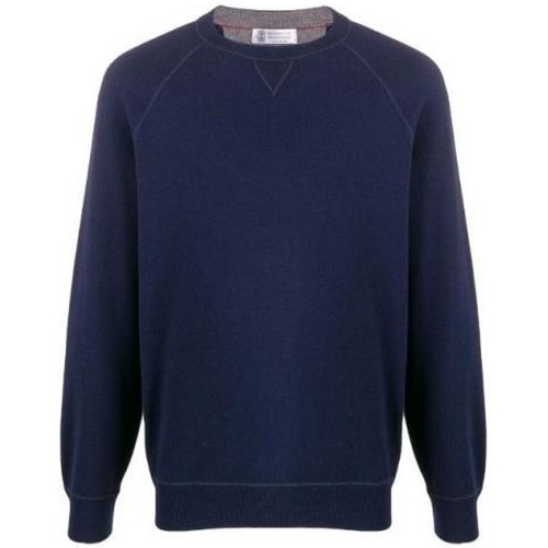 브루넬로 쿠치넬리 라운드넥 니트 M3609218 (CA058, 블루)_이미지