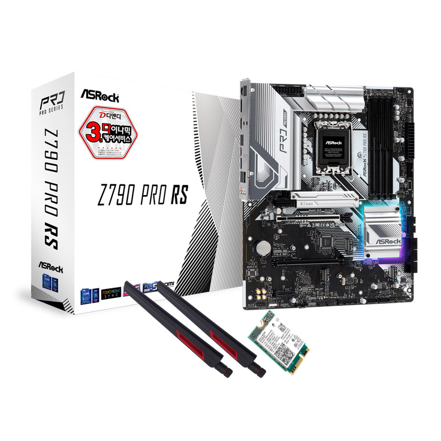 ASRock Z790 Pro RS D5 + WiFi7 모듈 패키지 디앤디컴_이미지