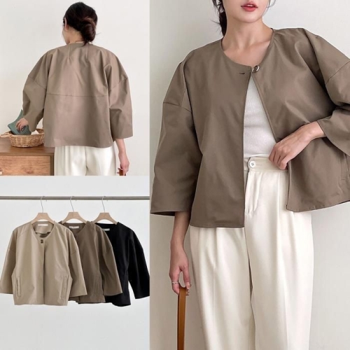 시드마켓 크롭팔기장오픈버튼자켓 510V382S 빅사이즈 여성의류