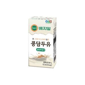 정식품 베지밀 콩담두유 설탕 무첨가 190ml (96개)