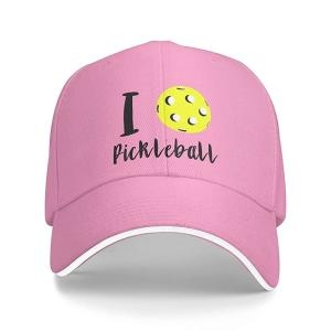 유니 I Love Pickleball 야구모자 야구 모자 조절 가능한 스포츠 남성용 여성용 핑크 133975_이미지