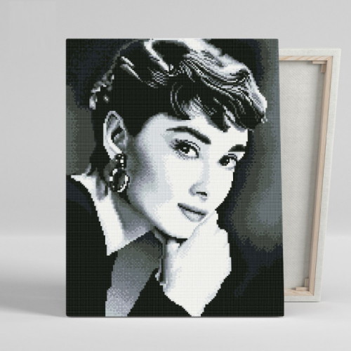 아이러브페인팅 DIY 캔버스형 보석십자수 오드리햅번2