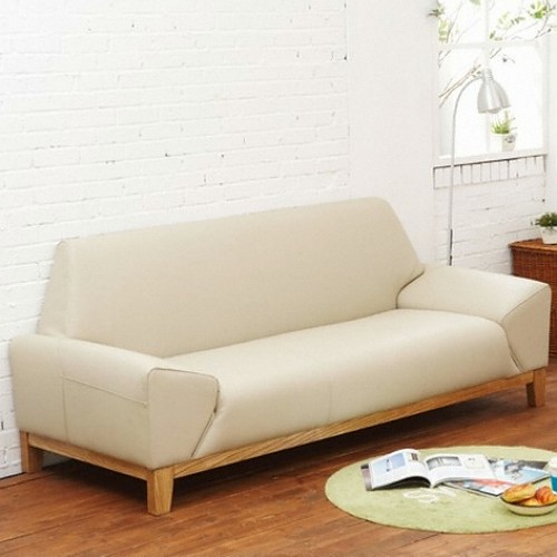 오크피아 가구지 퍼스트 천면면피 가죽소파 3인용