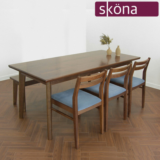 스코나 클루앙 원목 식탁 2000 (의자3개+벤치1개)_이미지