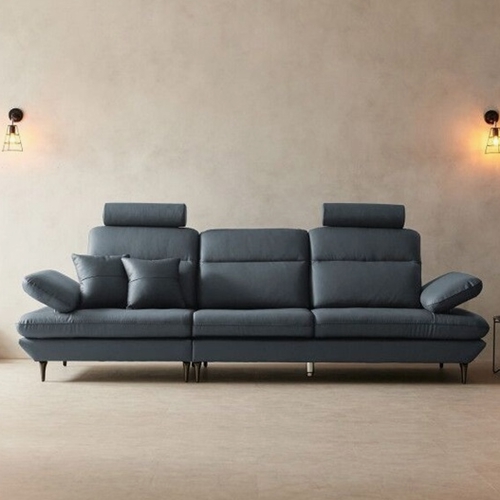 라자가구 비바 데미안 천연통가죽 소파 4인용 (스툴별도)_이미지