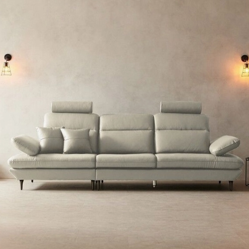 라자가구 비바 데미안 천연통가죽 소파 4인용 (스툴별도)_이미지