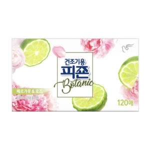 피죤 건조기용 보타닉 베르가못로즈 120매 (1개)_이미지