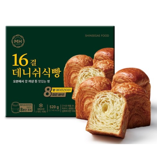 신세계푸드 밀크앤허니 파베이크 16결 데니쉬식빵 520g (1개)_이미지