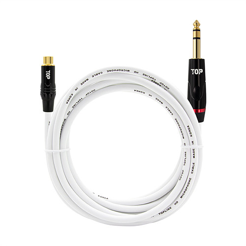 탑라인에이치디 HDTOP RCA to 5.5mm 스테레오 화이트 케이블 (15m, HT-TP1046)